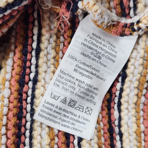 Madewell Arden V-Neck Crop Pullover Sweater Womens Small Multi Striped Knit - Picture 7 of 12